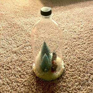 Holiday snow scene with tree